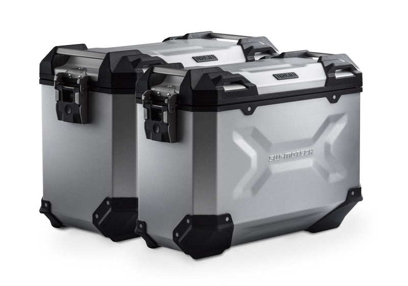 TRAX ADV Aluminium Case System 45/37 litre BMW R1200GS LC/Adv/Rallye, R1250GS Silver - SW - Motech UK