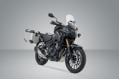 TRAX ADV Aluminium Case System 45/45 litre Honda CB500X, CB500F / CBR500R ( - 15) Silver - SW - Motech UK