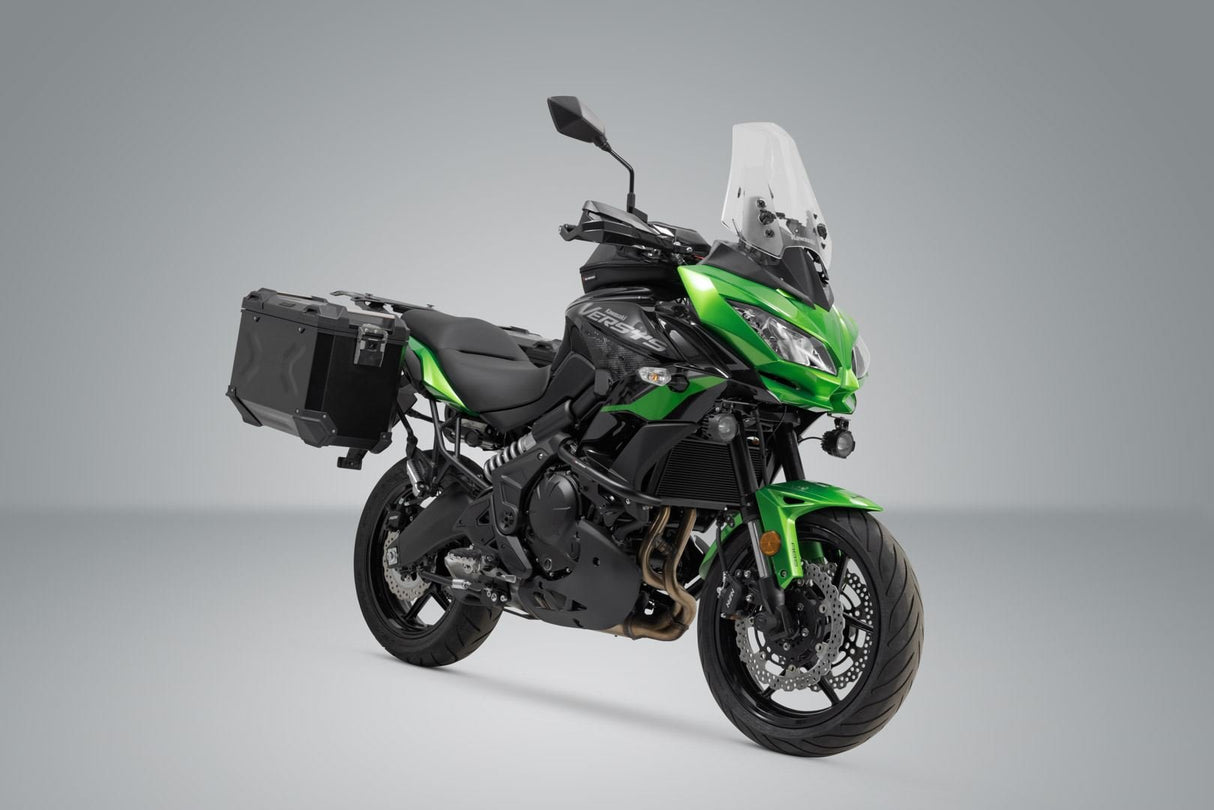 TRAX ADV Aluminium Case System 45/45 litre Kawasaki Versys 650 (15 - ) Black - SW - Motech UK