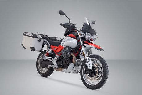 TRAX ADV aluminium case system Silver. 37/45 l. Moto Guzzi V85 TT / Strada (24 - ). - SW - Motech UK