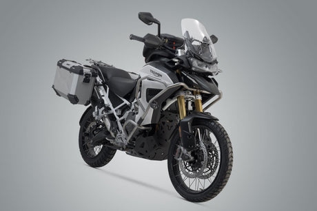 TRAX ADV aluminium case system Tiger 1200 Rally / GT Explorer 45/37 Litre Silver - SW - Motech UK