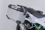 TRAX ADV aluminum case system + Akrapovic Silver. 45/37 l. Kawasaki KLE500/KLE500 SE (26-). - SW-Motech UK