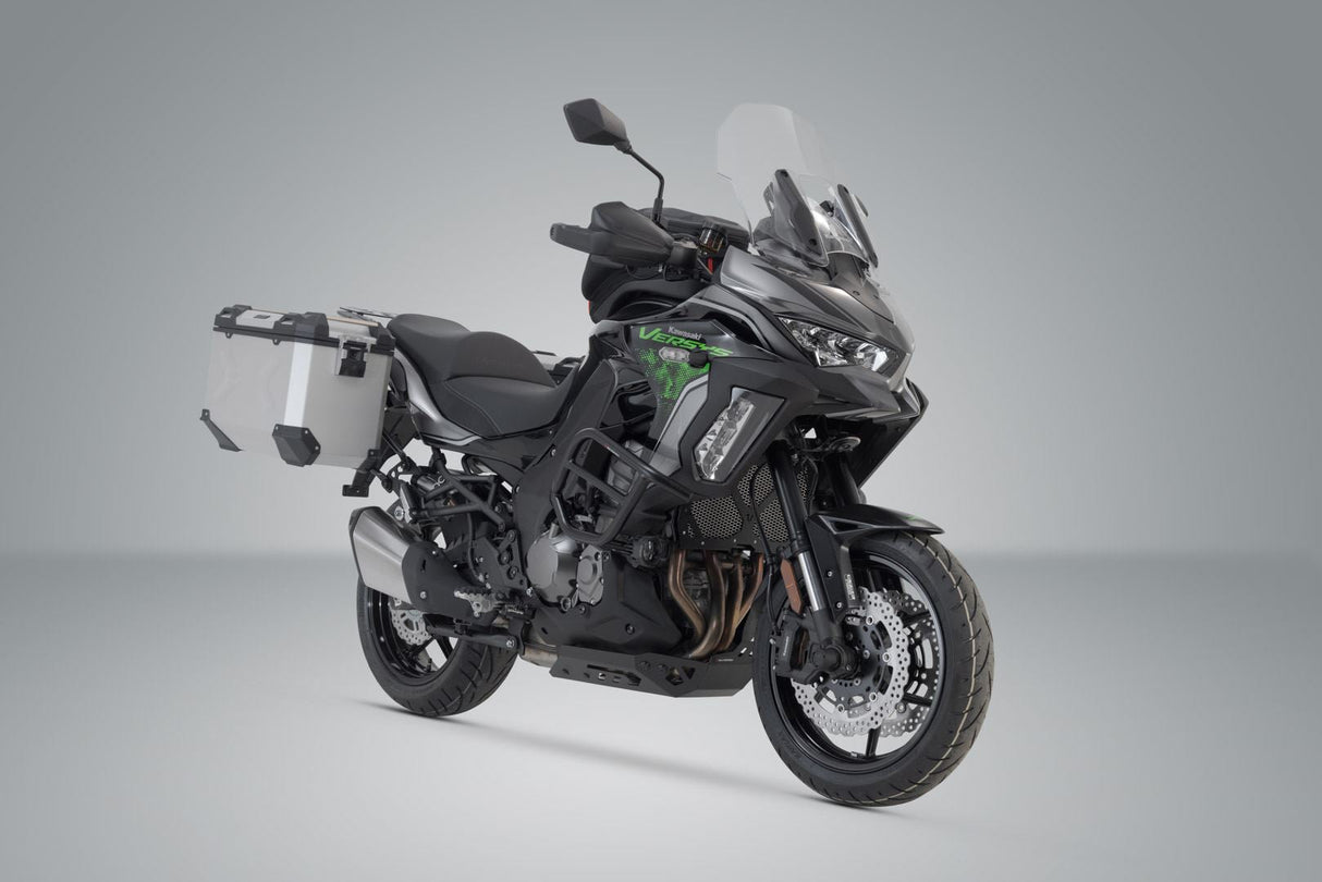 TRAX ADV aluminum case system Silver. 45/45 l. Kawa Versys 1000 / 1000 S (18 - ). - SW - Motech UK