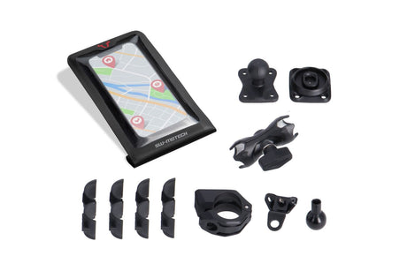 Universal GPS Mount Kit with Smartphone Drybag Incl 2" socket arm, for handlebar/mirror thread - SW - Motech UK