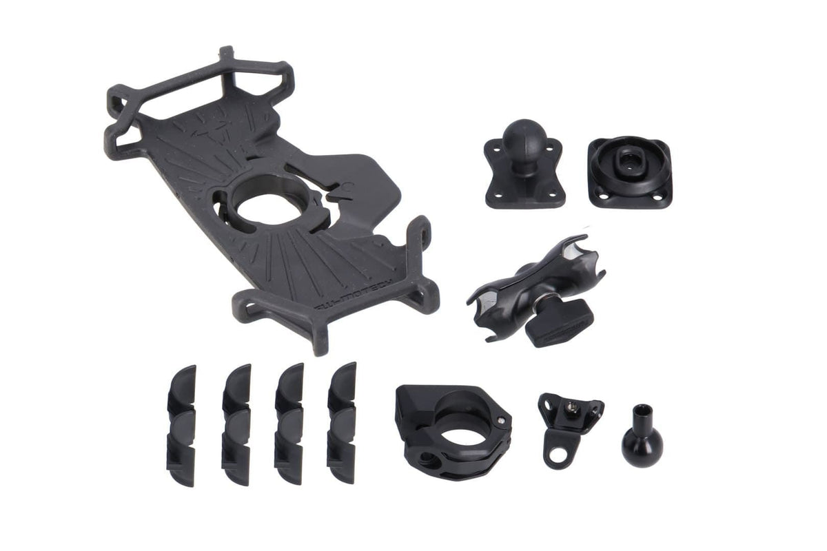 Universal GPS Mount Kit with T-Lock Smartphone Big Incl. 2" Socket Arm, for Handlebar/Mirror Thread - SW-Motech UK