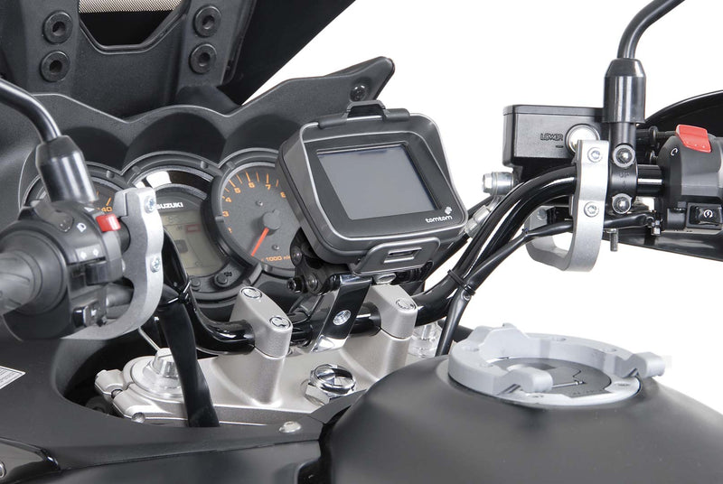 GPS Mount with Handlebar Clamp for 28 mm Handlebar Vibration-Damped Silver