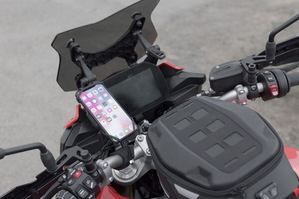 Universal GPS Mount Kit with T-Lock Smartphone Big Incl. 2" Socket Arm, for Handlebar/Mirror Thread